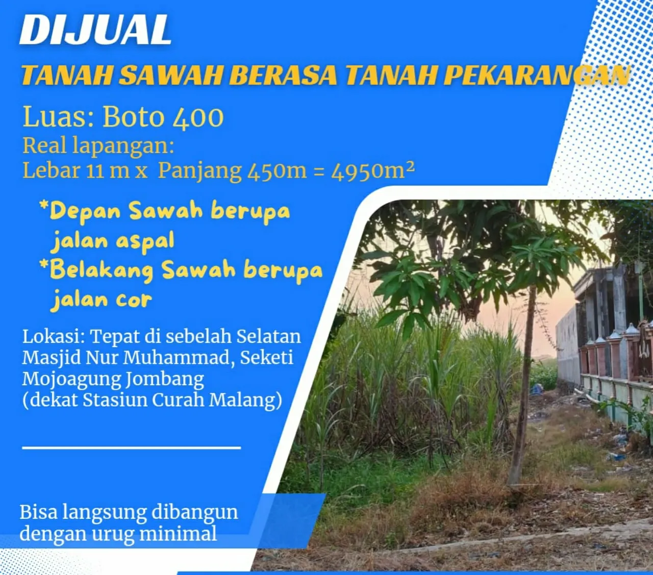 Jual Tanah di DESA SAKETI MOJOAGUNG Mojoagung Jombang Jawa Timur - tanah sawah - ASA INDONESIA 085235111122 - BRIGHTON REAL ESTATE