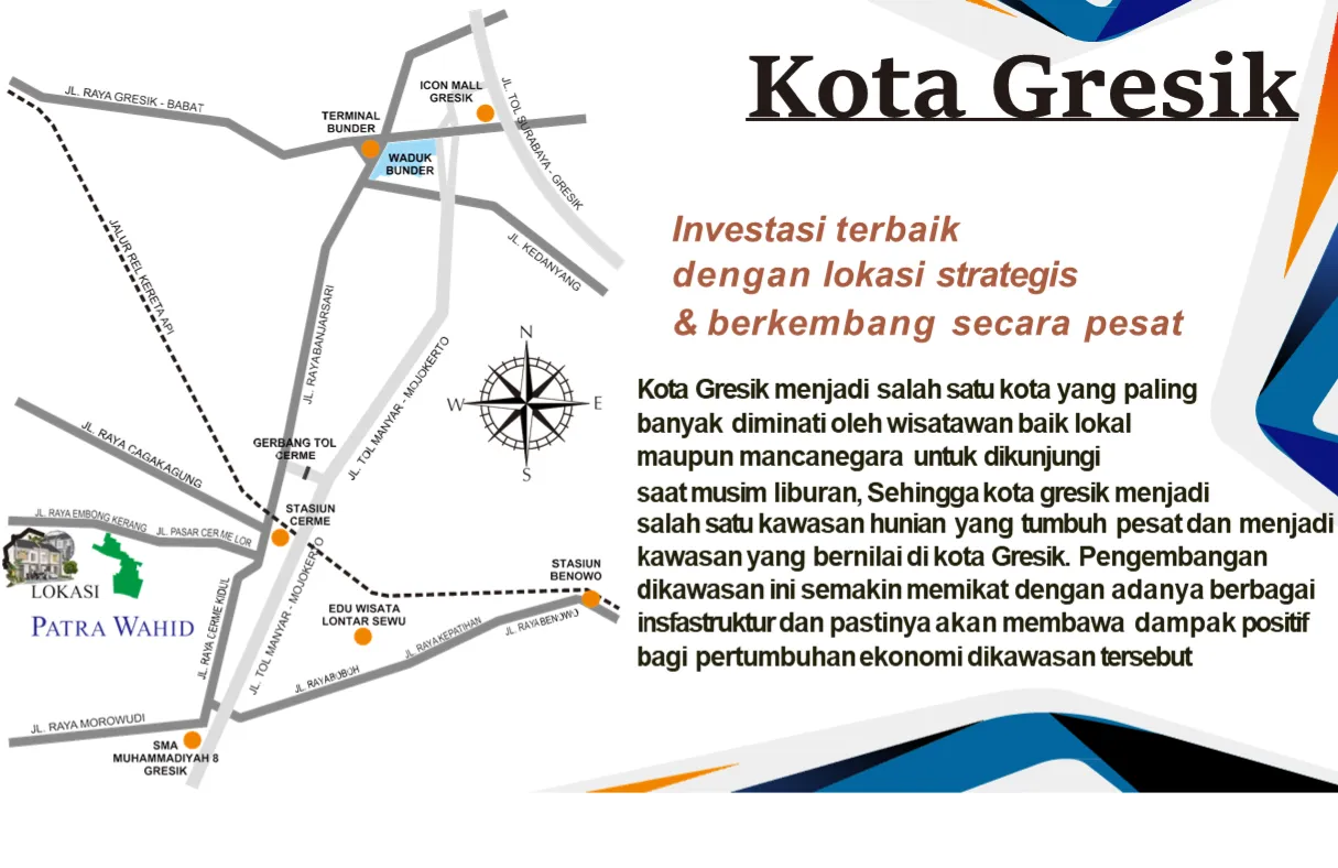 Jual Rumah di DUNGUS KIDUL Cerme Gresik Jawa Timur - Perumahan Di Gresik - Patra One - ASA INDONESIA 085235111122 - BRIGHTON REAL ESTATE