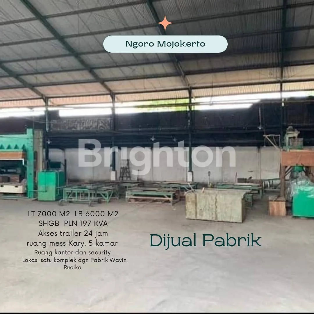 Jual Pabrik di JL RAYA CANDI Ngoro Mojokerto Jawa Timur - PÃ brÃ­k Ã‘gorÃ³ MojokÃ©rto - ASA INDONESIA 085235111122 - BRIGHTON REAL ESTATE