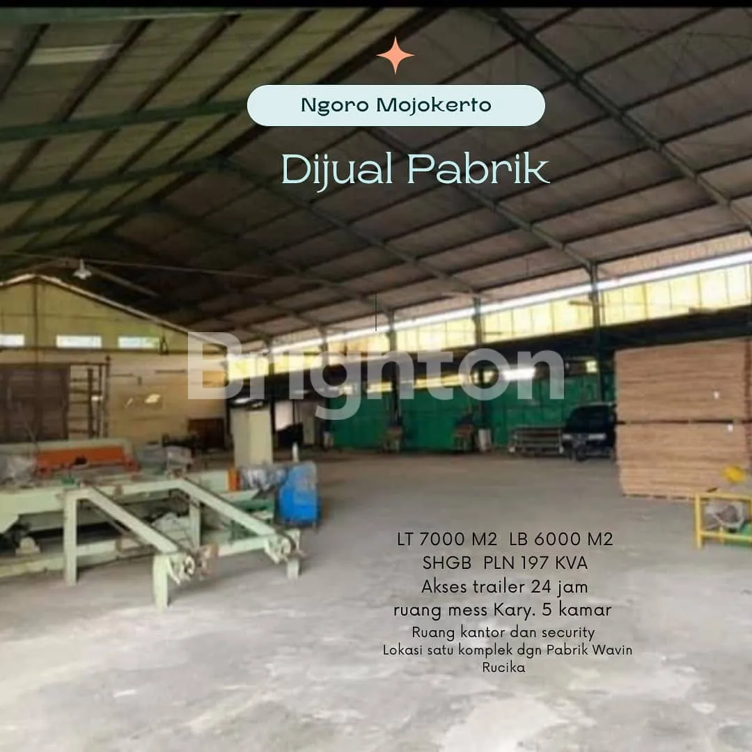 Jual Pabrik di JL RAYA CANDI Ngoro Mojokerto Jawa Timur - PÃ brÃ­k Ã‘gorÃ³ MojokÃ©rto - ASA INDONESIA 085235111122 - BRIGHTON REAL ESTATE
