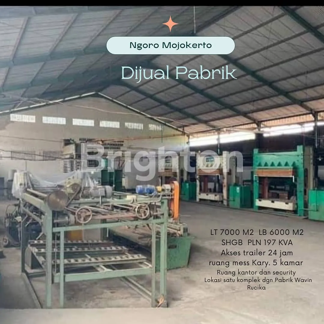 Jual Pabrik di JL RAYA CANDI Ngoro Mojokerto Jawa Timur - PÃ brÃ­k Ã‘gorÃ³ MojokÃ©rto - ASA INDONESIA 085235111122 - BRIGHTON REAL ESTATE