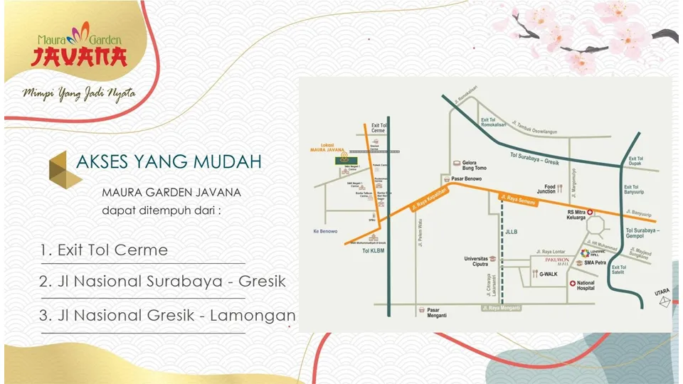 Jual Rumah di JL NGABETAN Cerme Gresik Jawa Timur - Maura Garden Javana - Perumahan Gresik - ASA INDONESIA 085235111122 - BRIGHTON REAL ESTATE