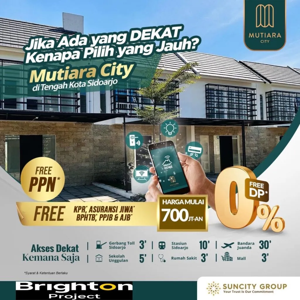 Jual Rumah di SIDOARJO KOTA Sidoarjo Sidoarjo Jawa Timur - Rumah siap huni lokasi pusat kota sidoarjo harga mulai 700 jutaan - ASA INDONESIA 085235111122 - BRIGHTON REAL ESTATE