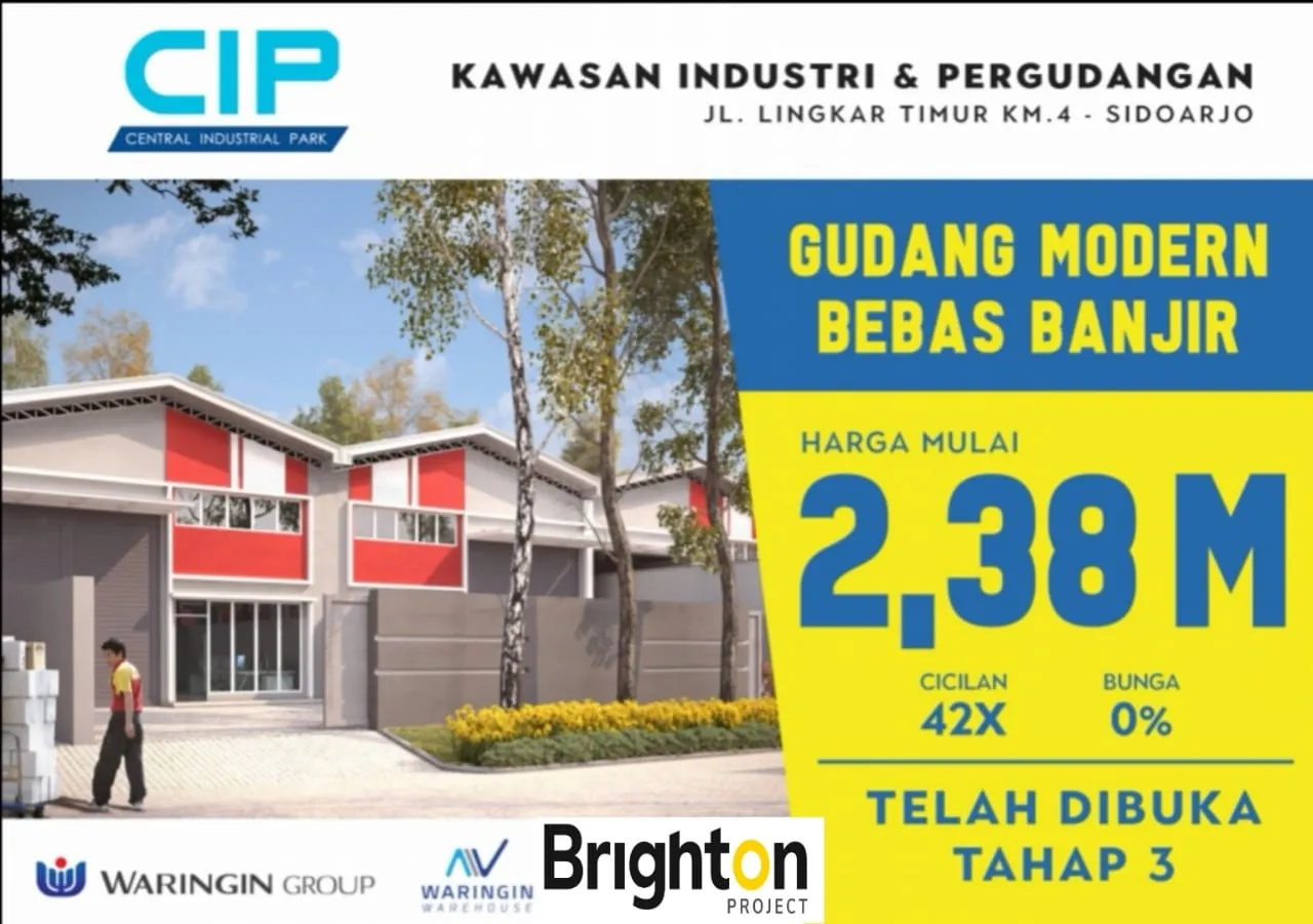 Gudang CENTRAL INDUSTRIAL PARK (CIP) Sidoarjo Jawa Timur Eko Wahyudi 085235111122 ASA INDONESIA BRIGHTON