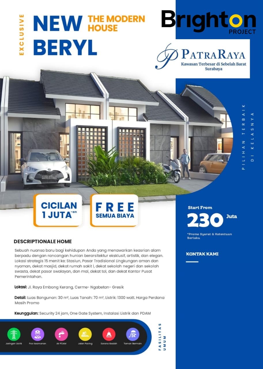 Rumah PATRA RAYA CERME Gresik Jawa Timur Eko Wahyudi 085235111122 ASA INDONESIA BRIGHTON
