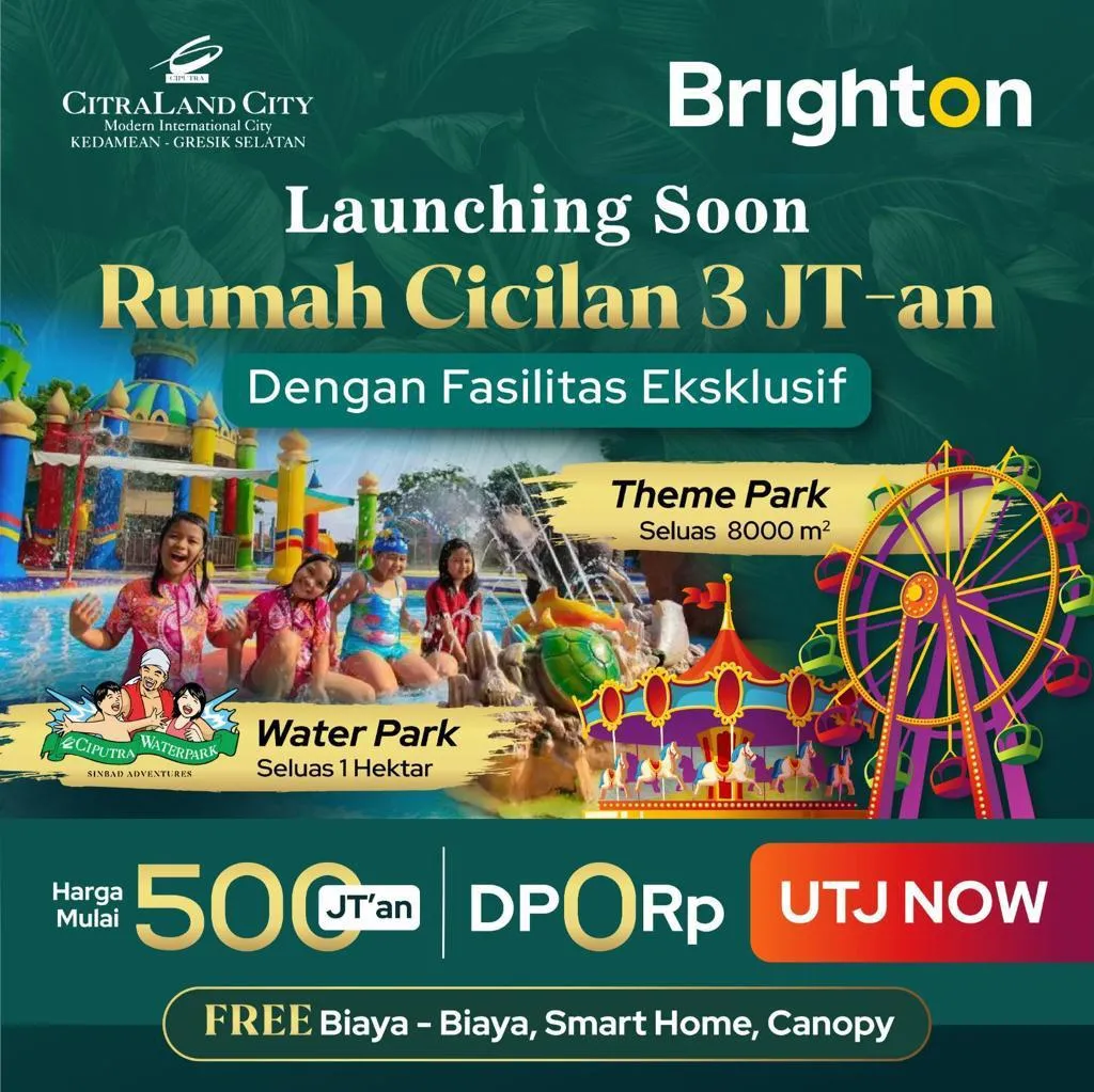 Jual Rumah di NGEPUNG KEDAMEAN Kedamean Gresik Jawa Timur - RUMAH DI CITRALAND HANYA 500 JUTAAN. UTJ HANYA 5 JUTA SAJA. - ASA INDONESIA 085235111122 - BRIGHTON REAL ESTATE